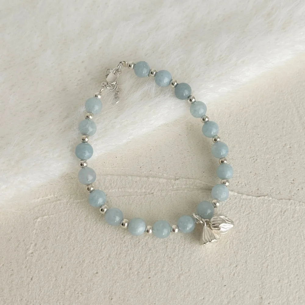 Silver Crystal Round Cut Dots Beaded Bracelet