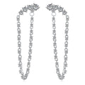 Silver Zircon Round Cut Dangle Tassel Drop Earrings