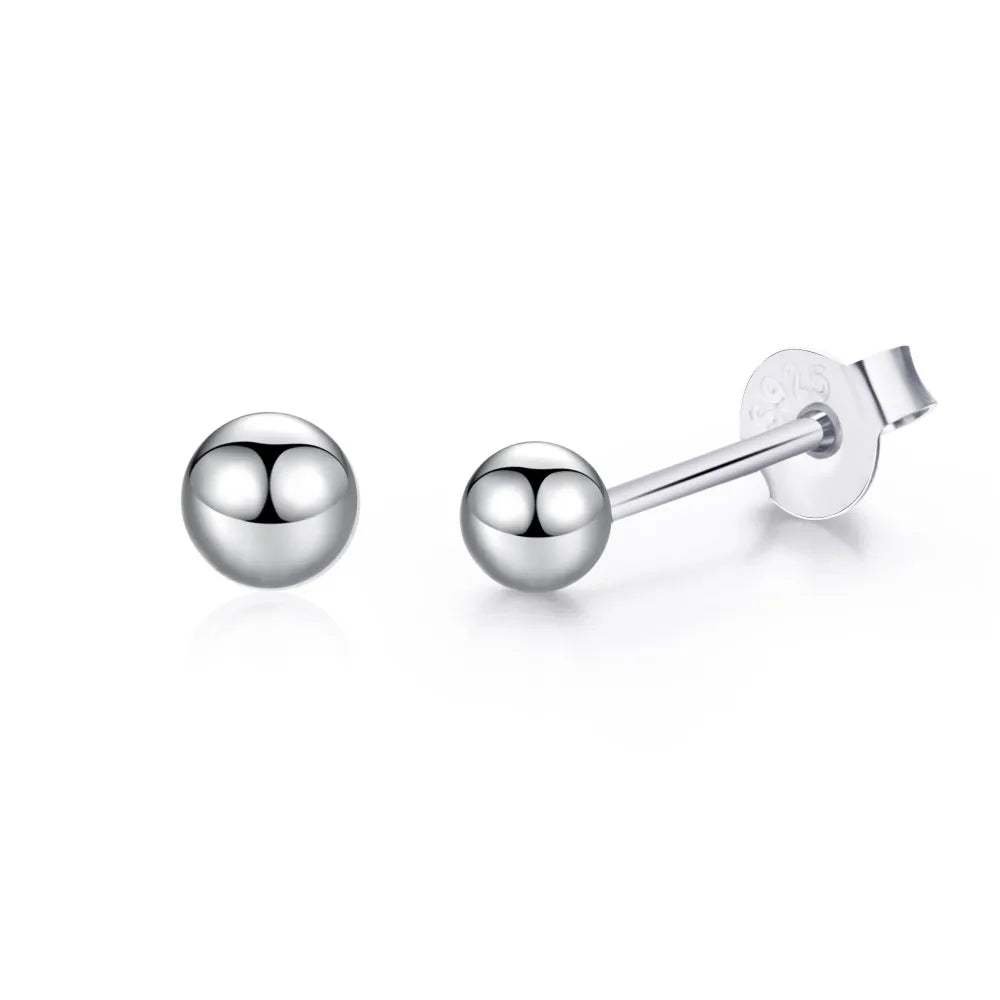 Silver Classic Ear Studs