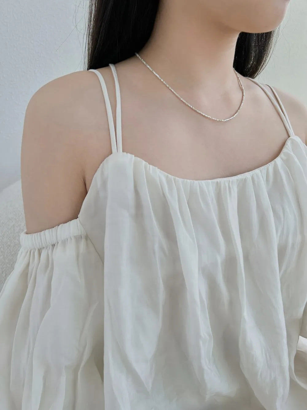 Silver Beaded Chain Necklace