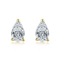 Silver Zircon Pear Cut Water Drop Ear Studs