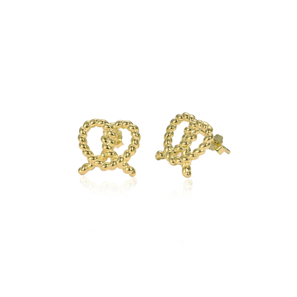 Silver Twisted Pretzel Ear Studs
