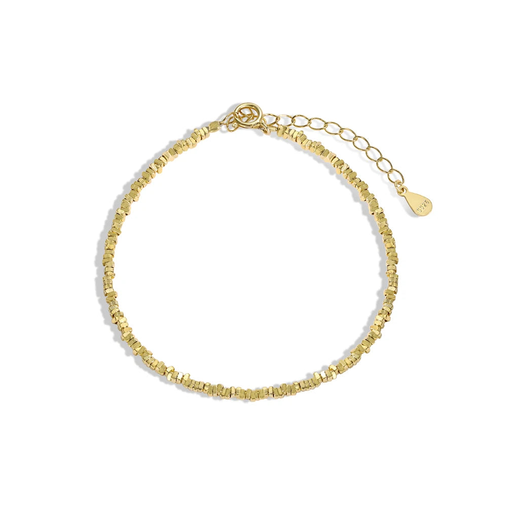 Silver Wrapped Multi Shape Beaded Bracelet