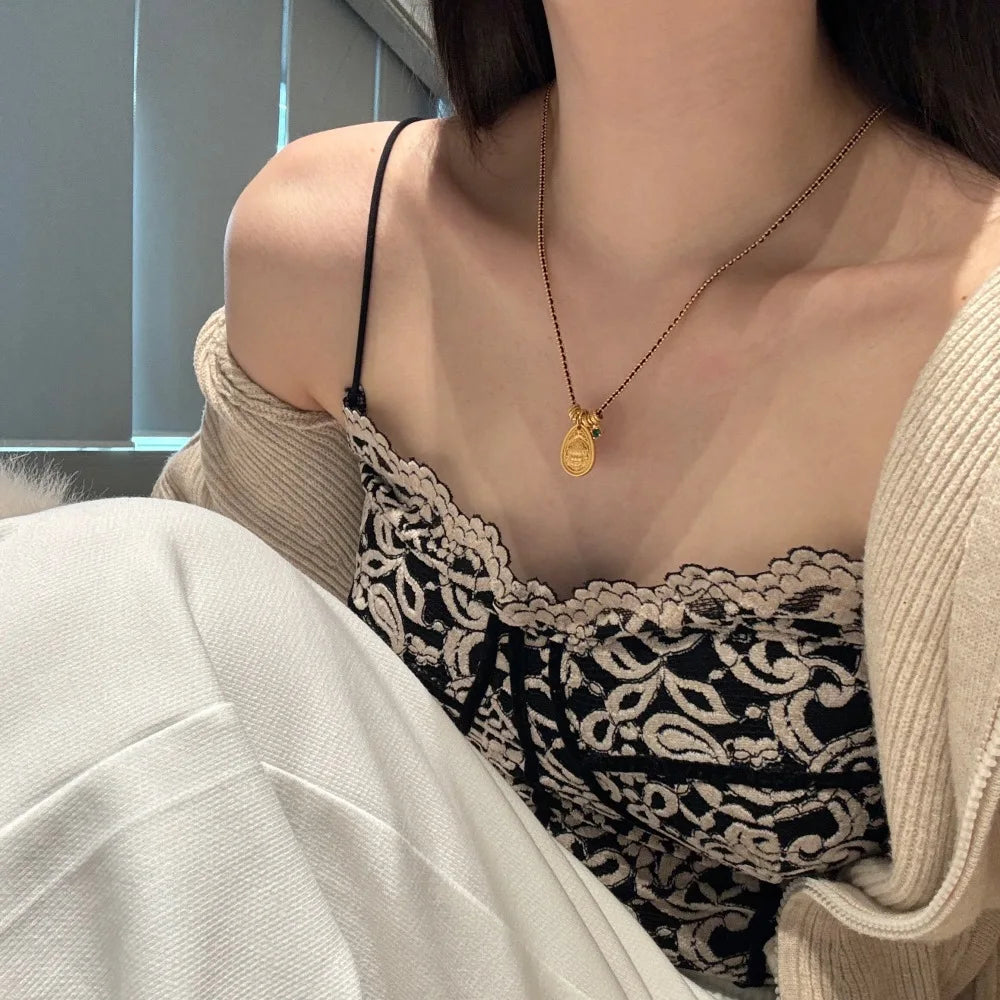 Silver Weaving Link Pendant Necklace