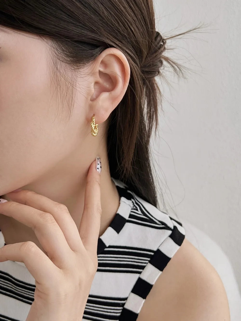 Silver Twisted Ear Hoops