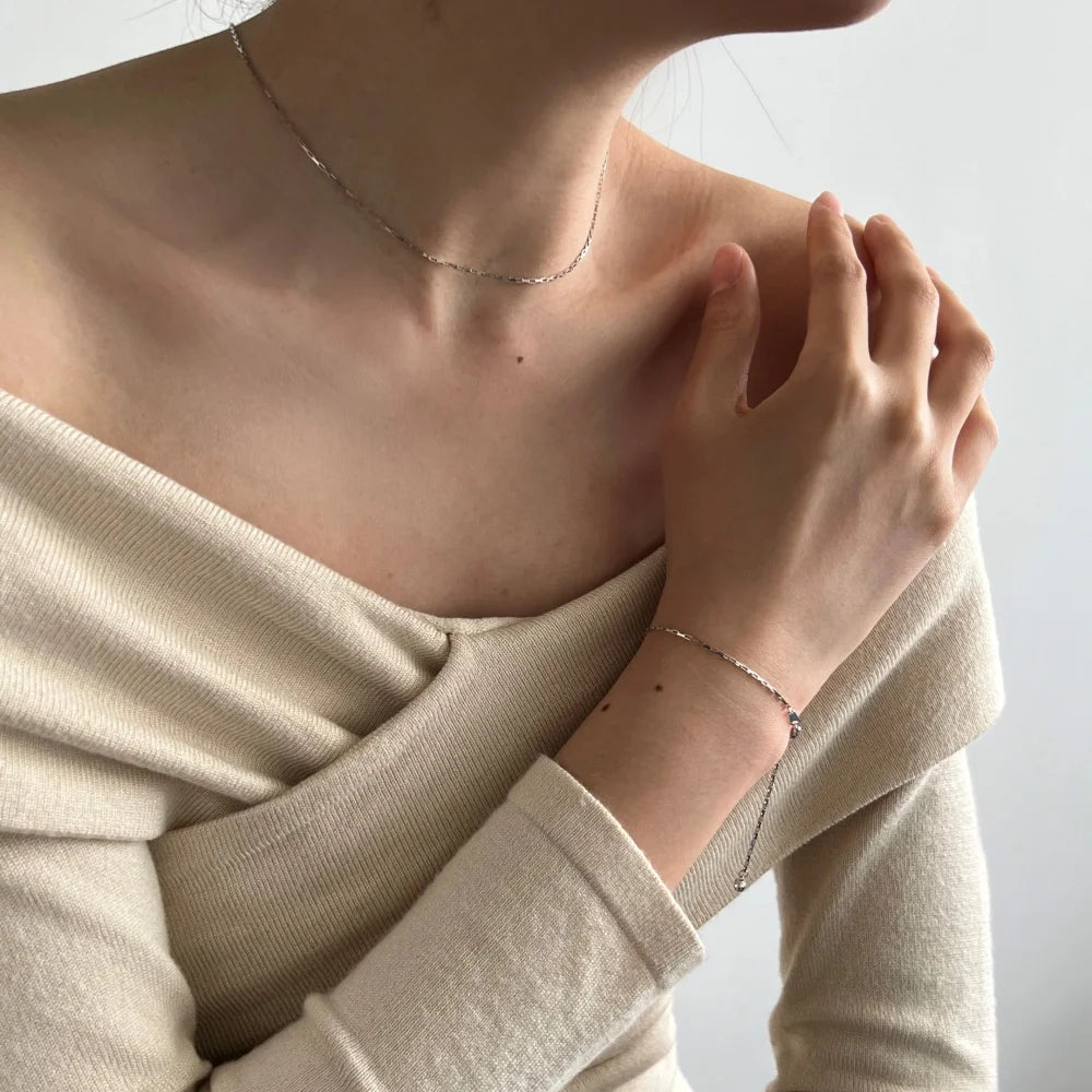 Silver Box Chain Necklace