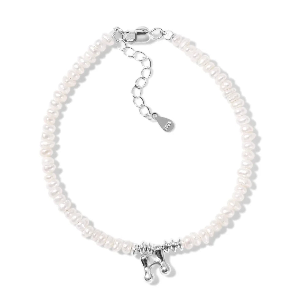 Silver Pearl Multi Layer Beaded Bracelet