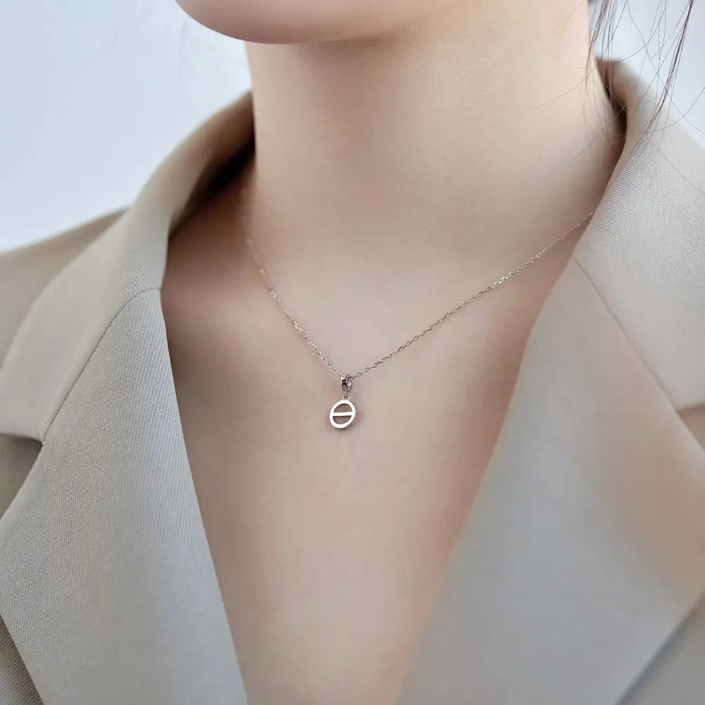 Silver Pig Nose Pendant Necklace