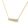 Silver Zircon Tapered Baguette Cut Multi Shape Bar Necklace