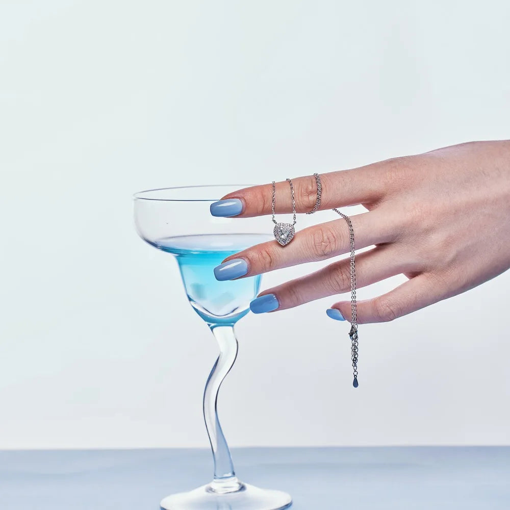 Silver Zircon Heart Cut Iced Halo Pendant Necklace