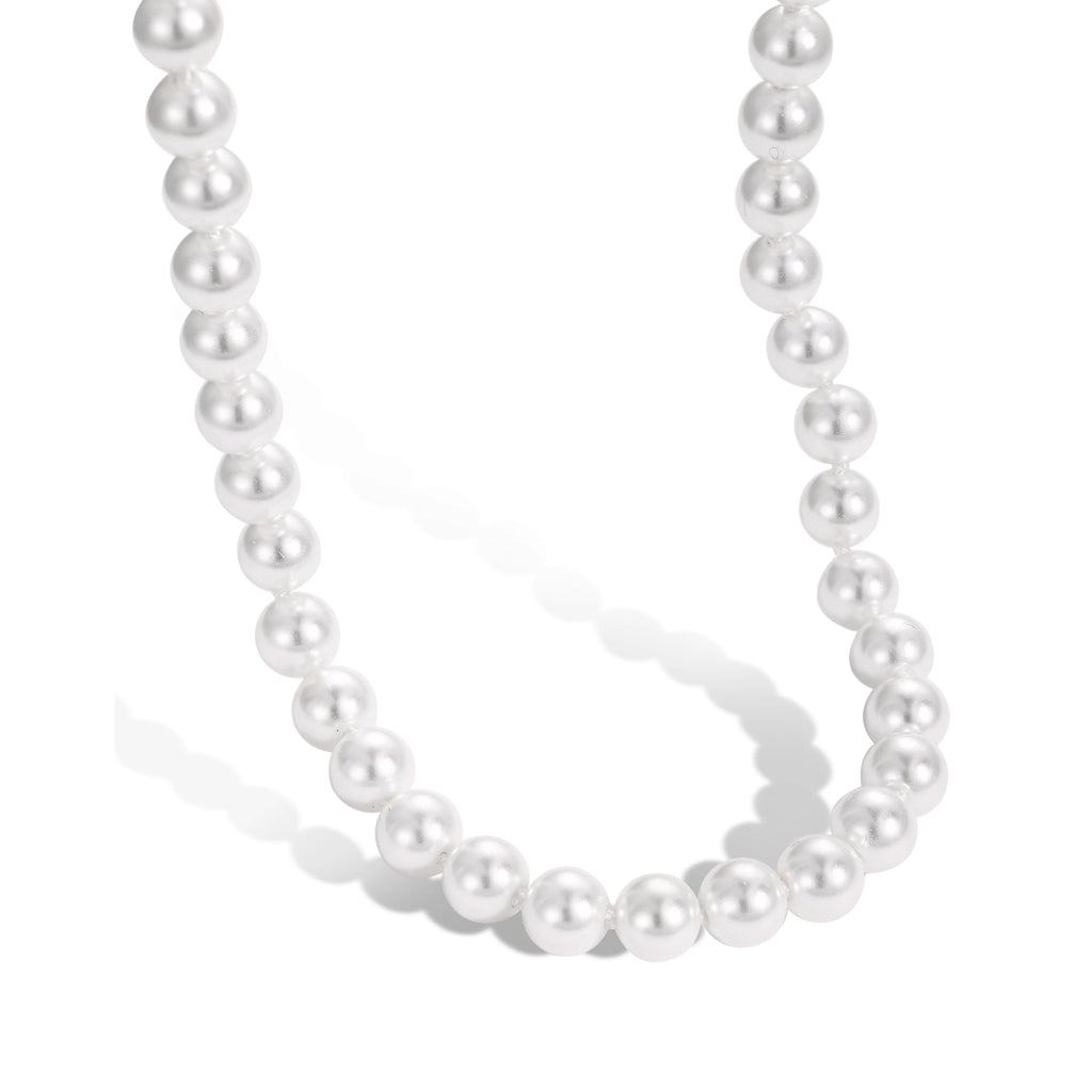 Silver Pearl Classic Thin Beaded Necklace