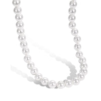Silver Pearl Classic Thin Beaded Necklace