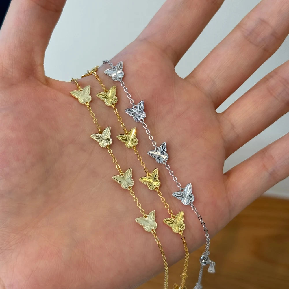 Silver Butterfly Charm Bracelet