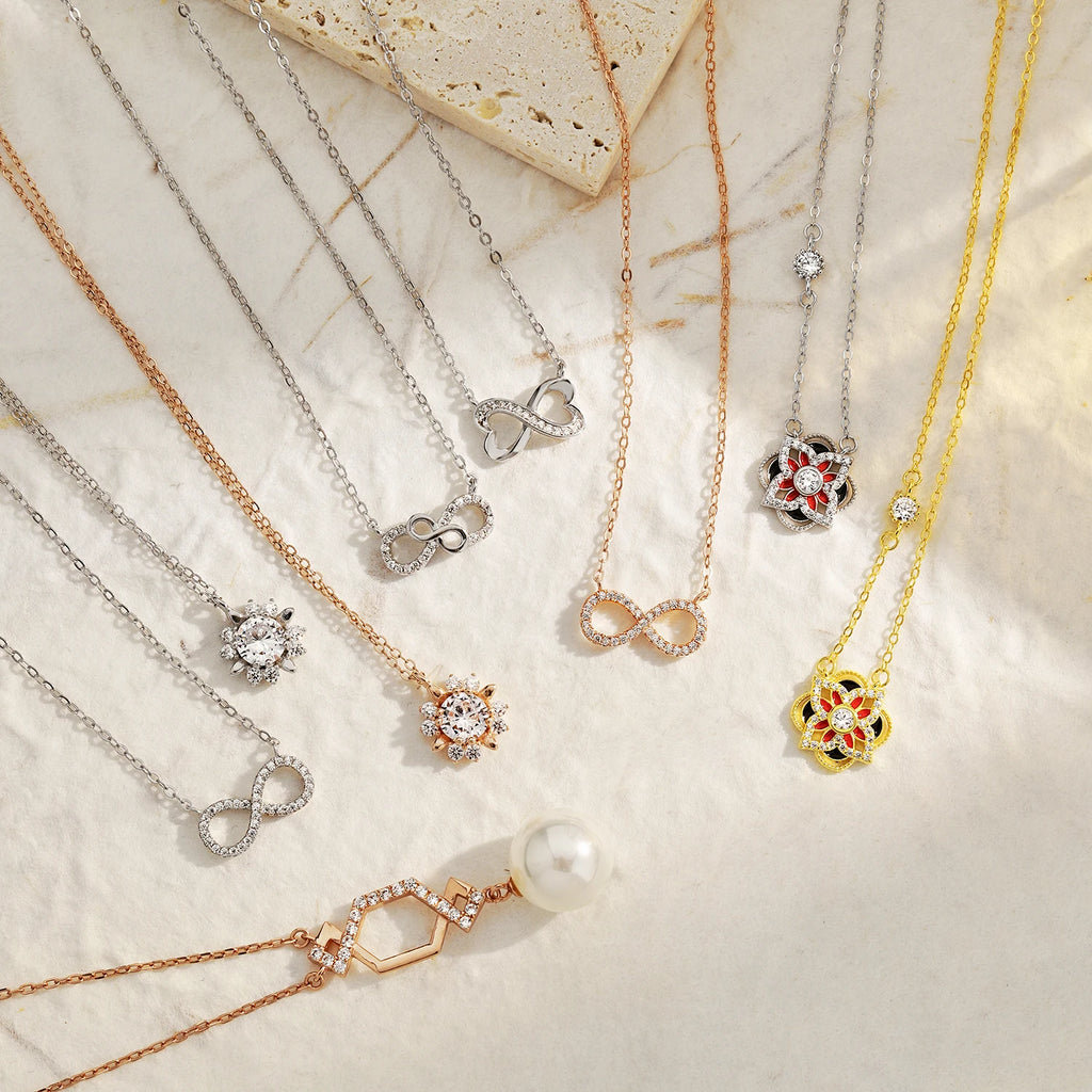 Silver Zircon Round Cut Iced Snowflake Pendant Necklace