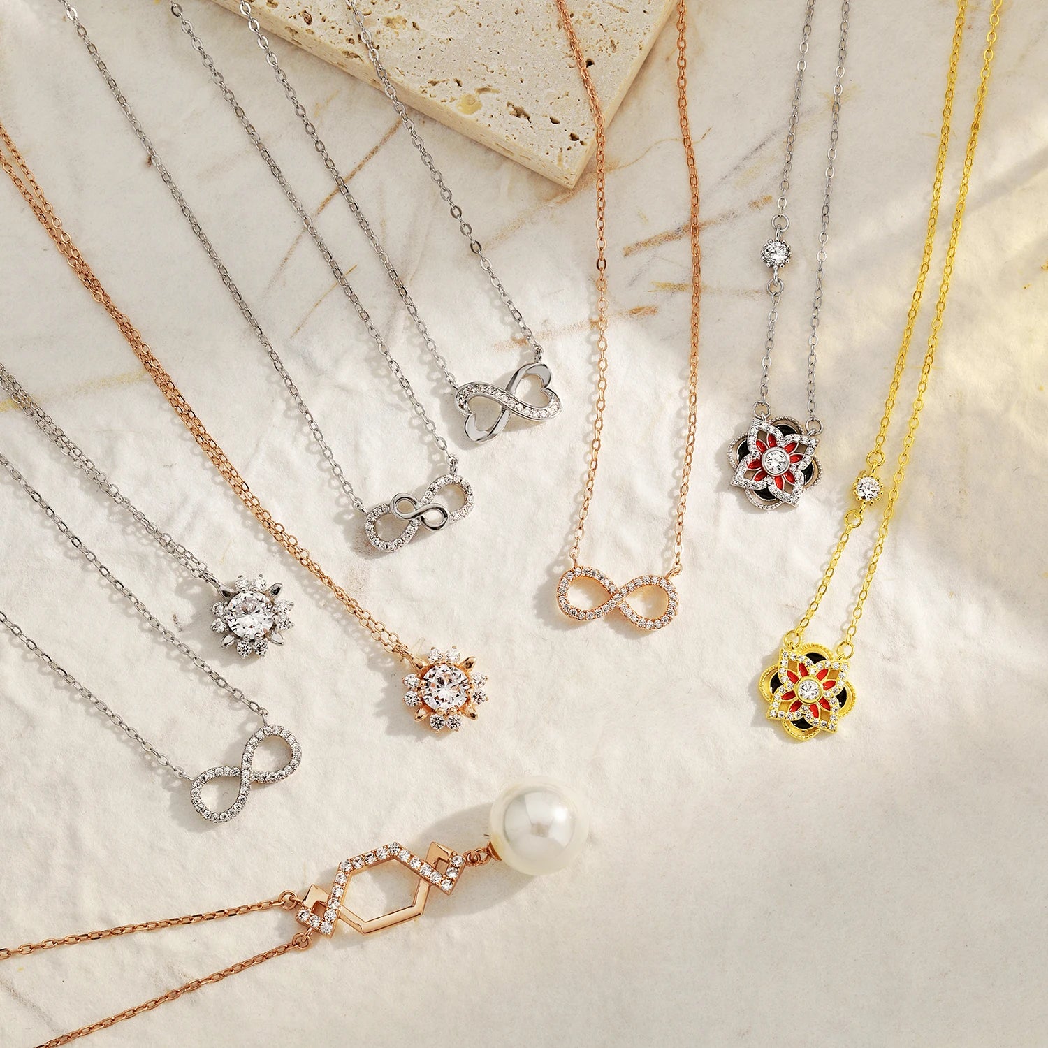 Silver Zircon Round Cut Iced Snowflake Pendant Necklace