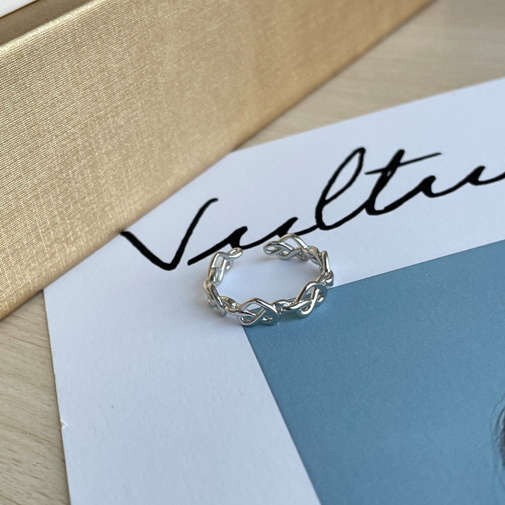 Silver Twisted Wrapped Dainty Ring