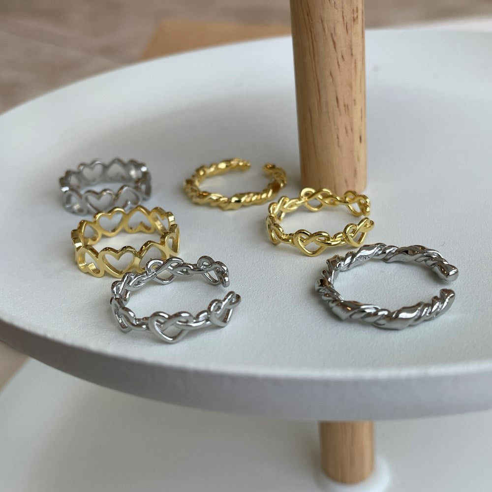 Silver Twisted Wrapped Dainty Ring