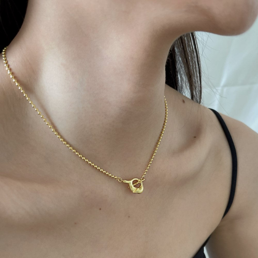 Silver Buckle Double Pendant Necklace