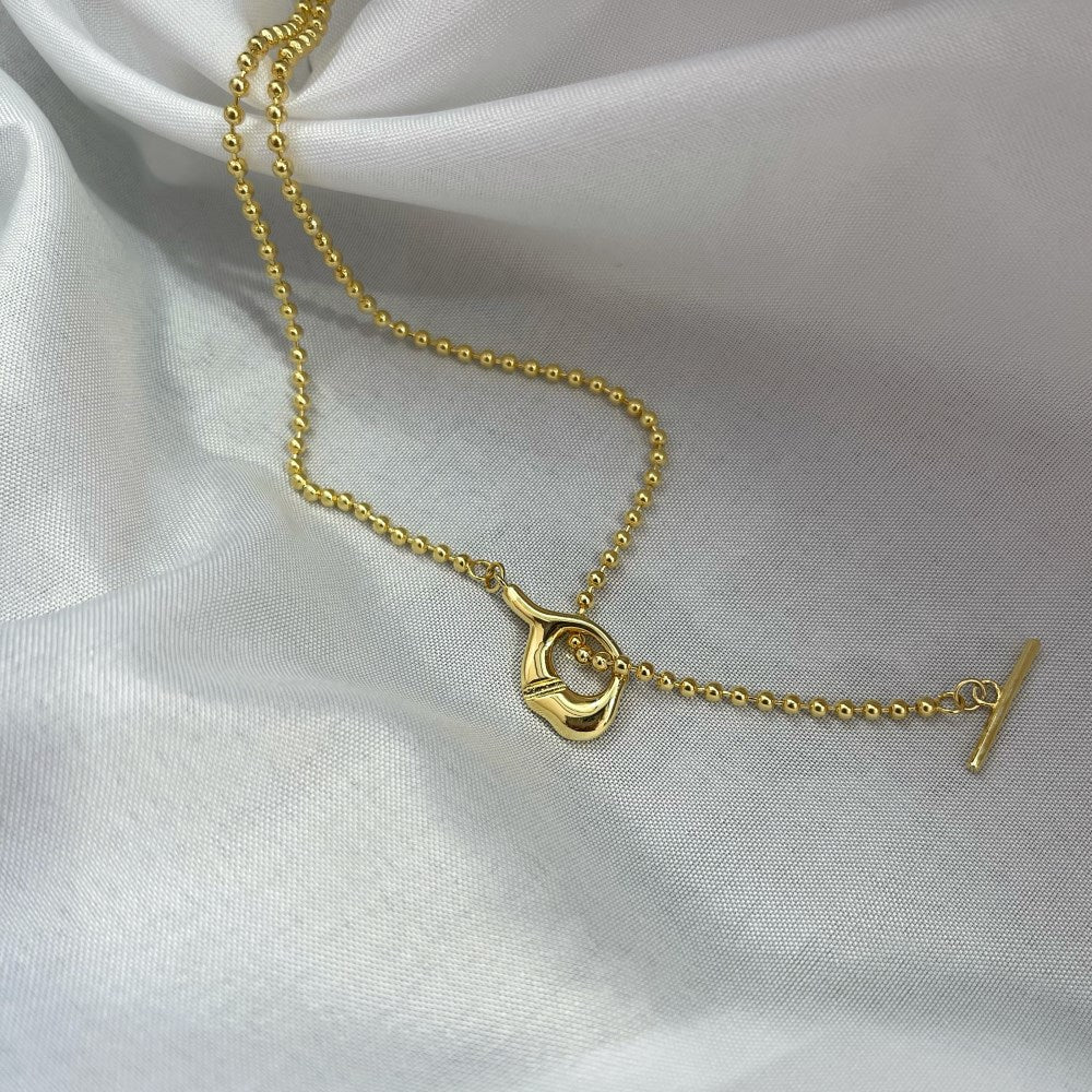 Silver Buckle Double Pendant Necklace