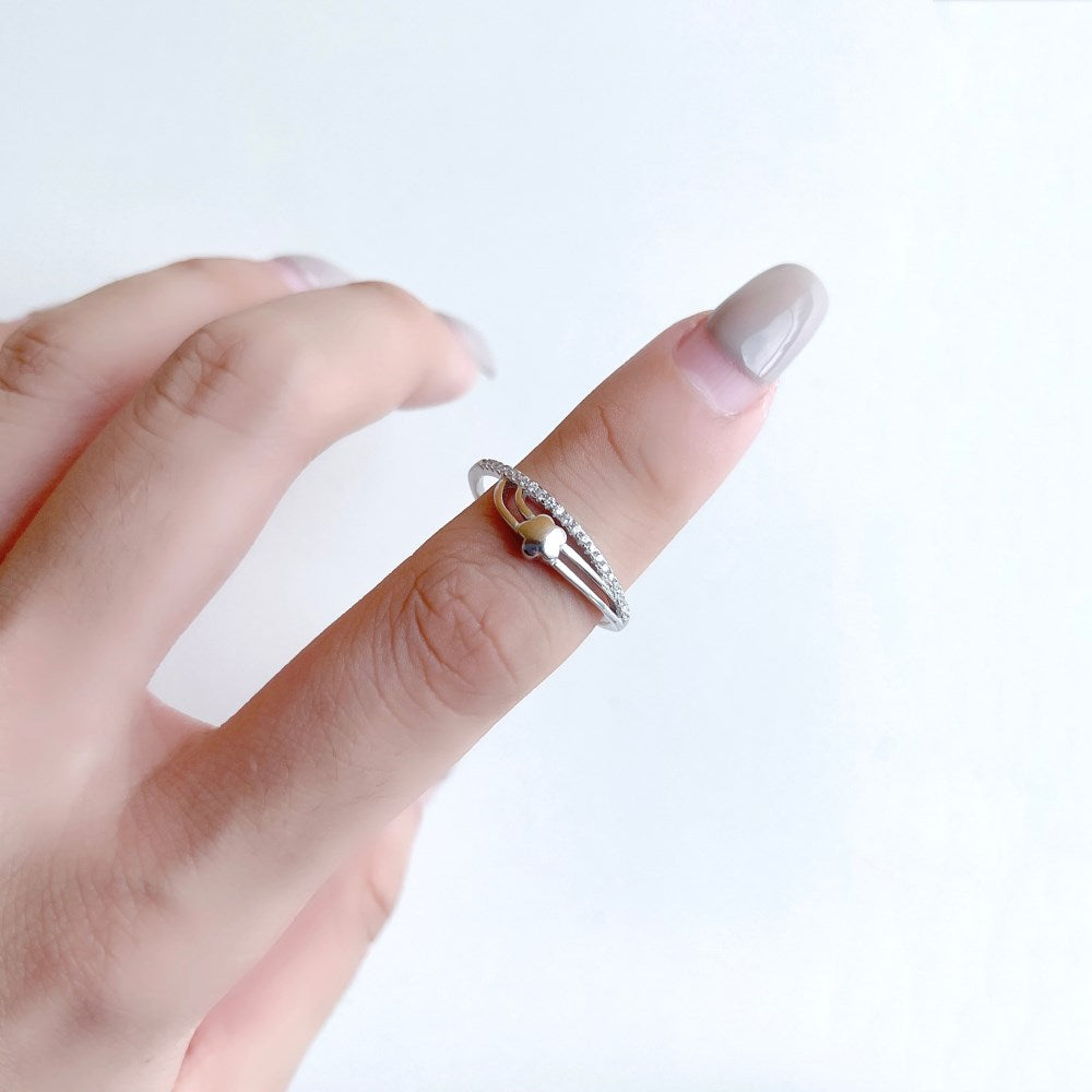 Silver Zircon Round Cut Wrapped Star Dainty Ring