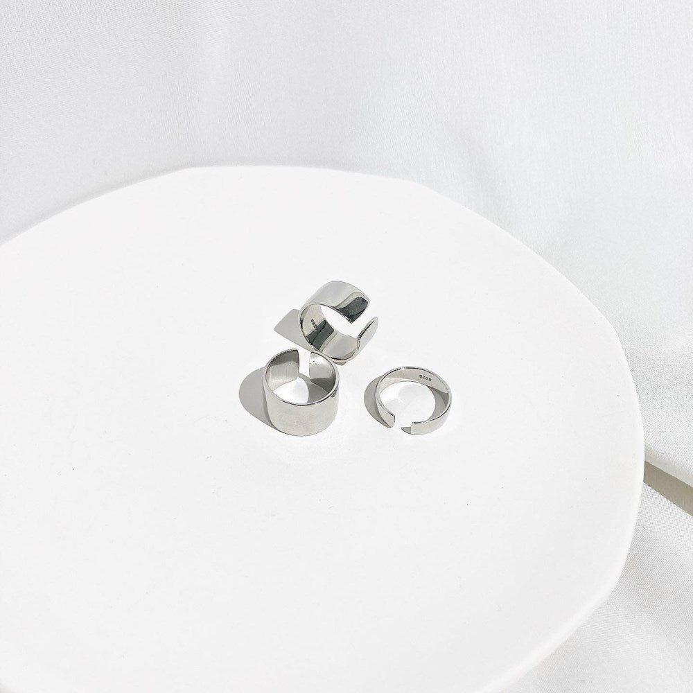 Silver Brushed Band Dainty Ring