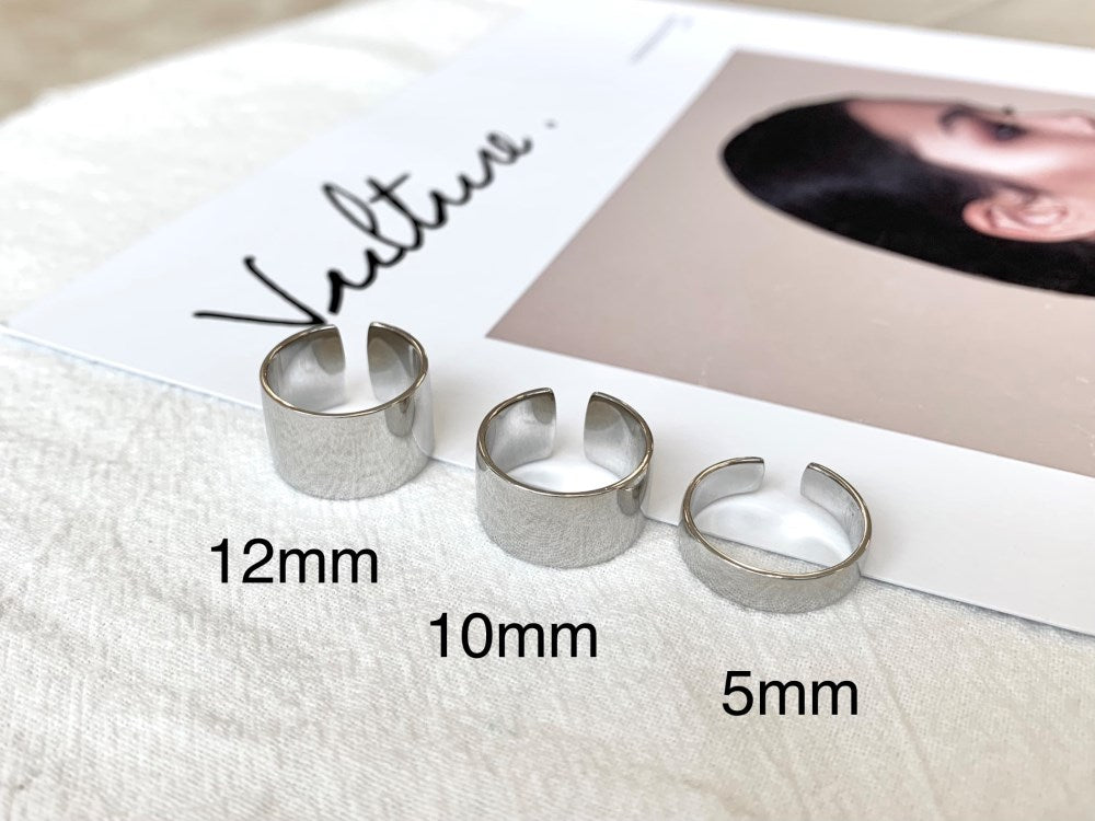 Silver Brushed Band Dainty Ring