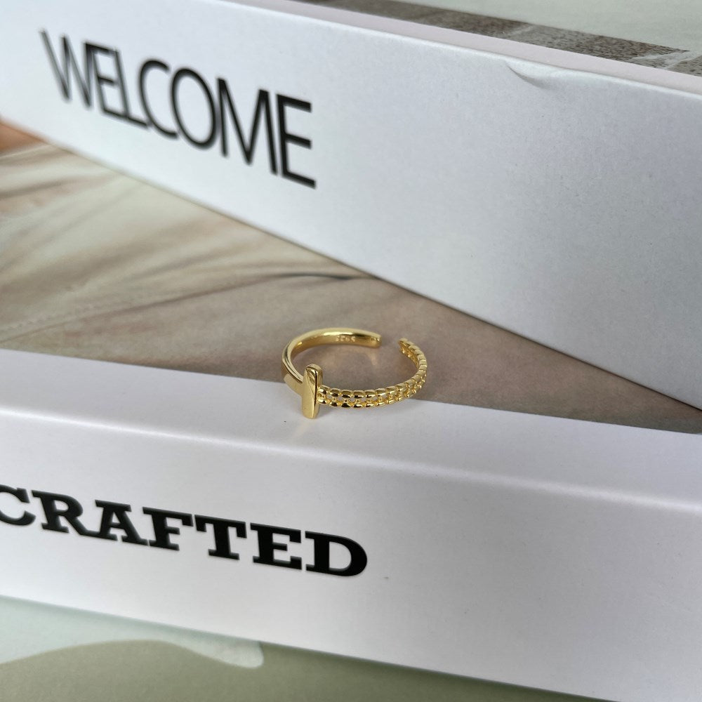 Silver Wrapped Cross Dainty Ring