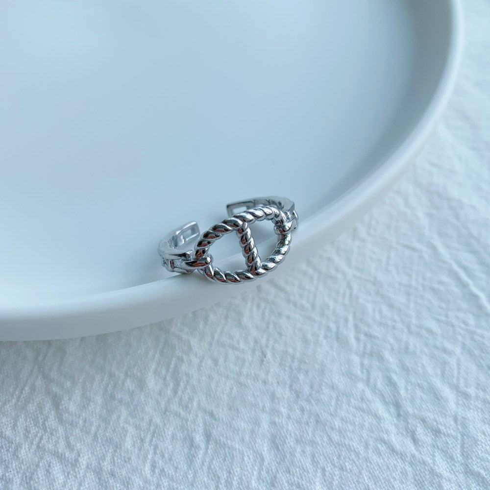 Silver Twisted Knot Dainty Ring