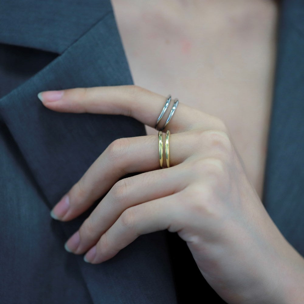 Silver Twisted Open Crossover Ring