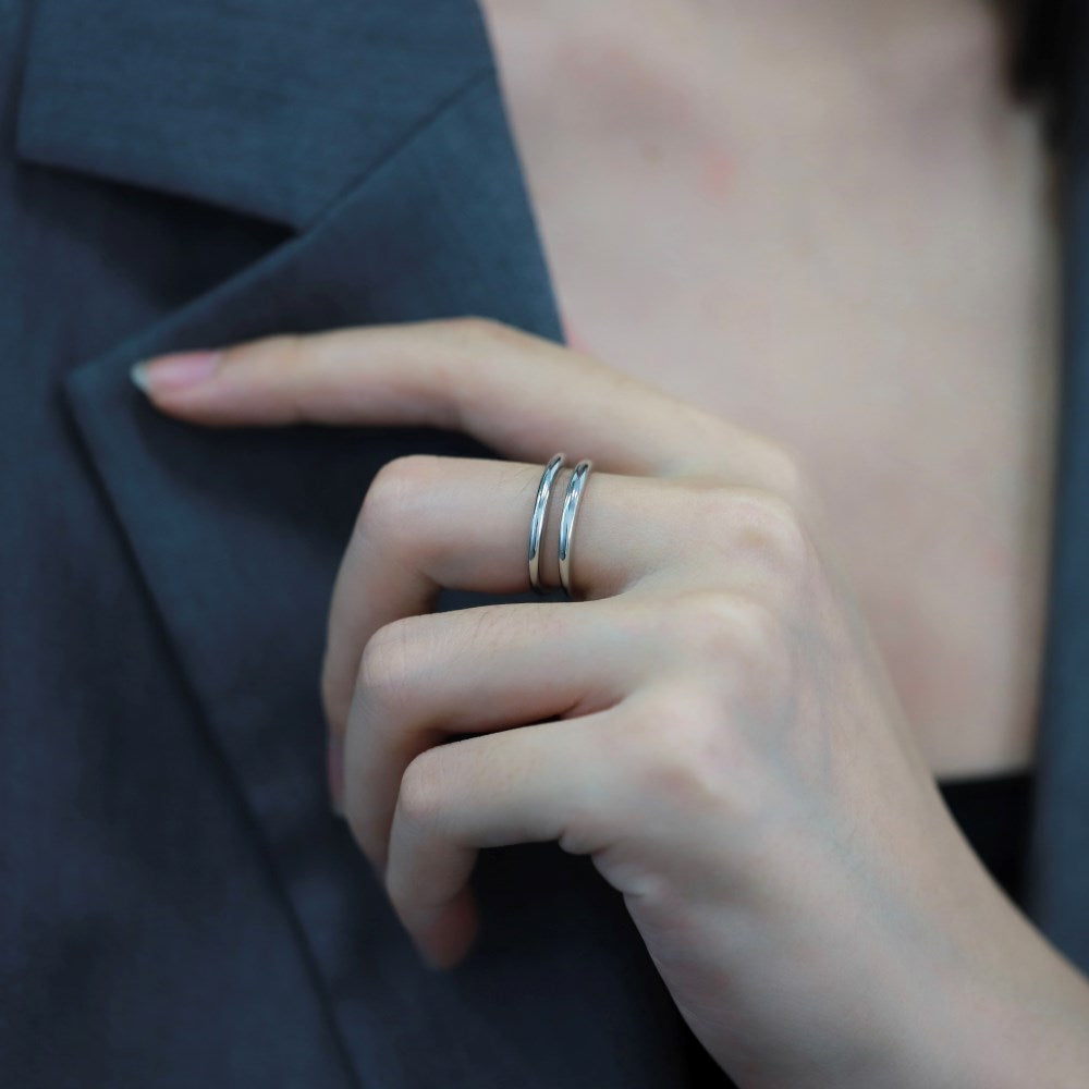 Silver Twisted Open Crossover Ring