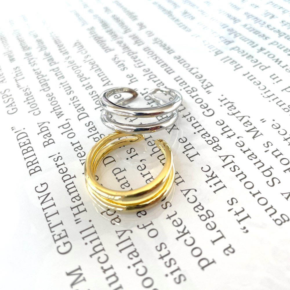 Silver Twisted Open Crossover Ring