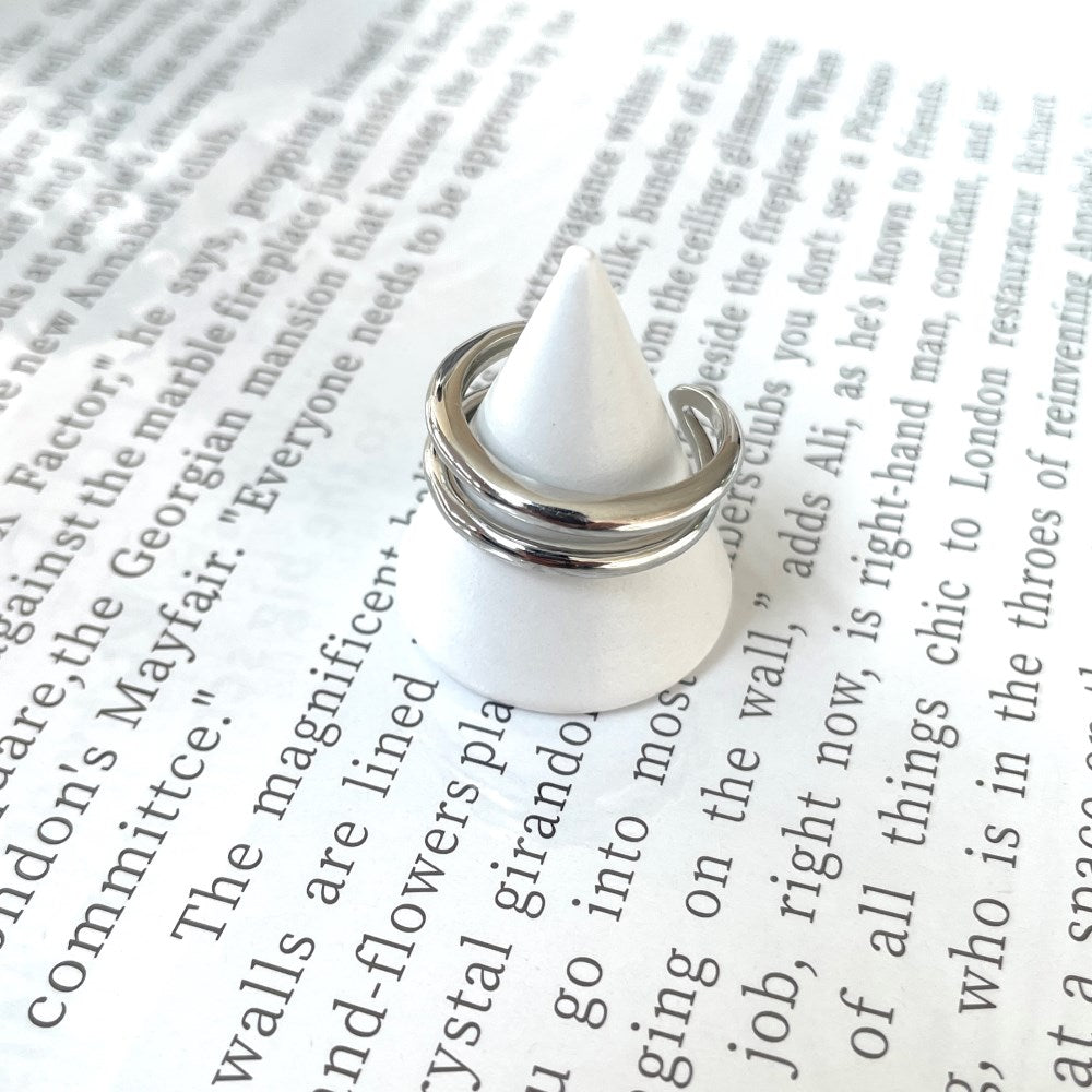Silver Twisted Open Crossover Ring