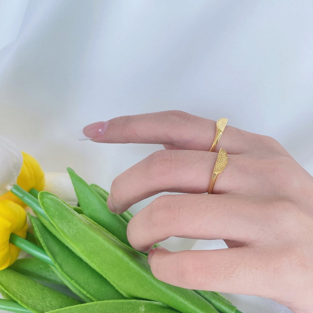 Silver Sliced Duel Wedding Ring