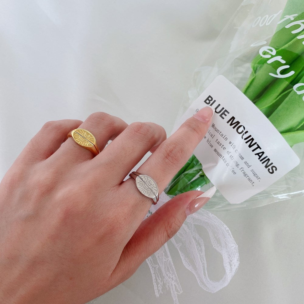 Silver Sliced Duel Wedding Ring