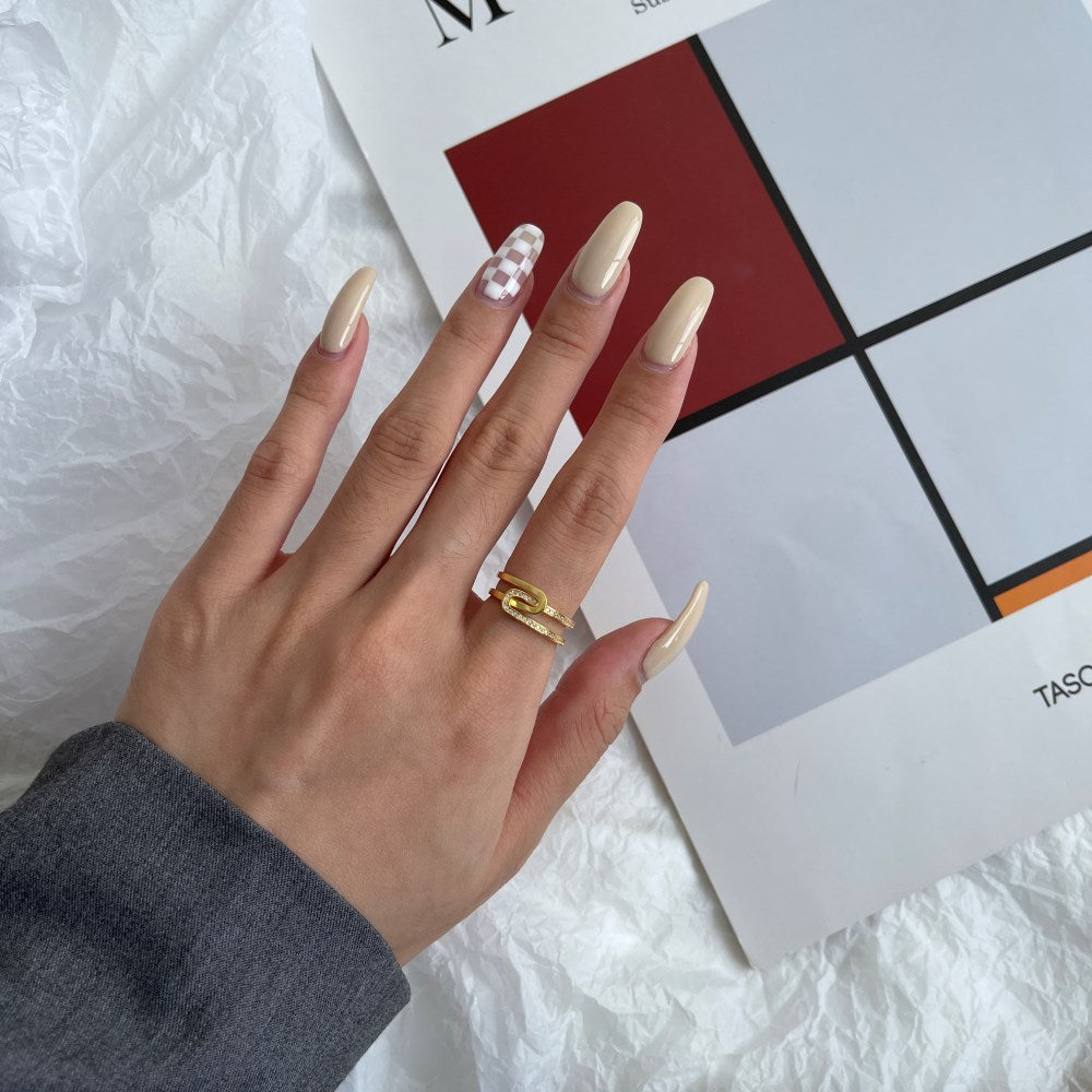 Silver Zircon Round Cut Twisted Double Layer Crossover Ring