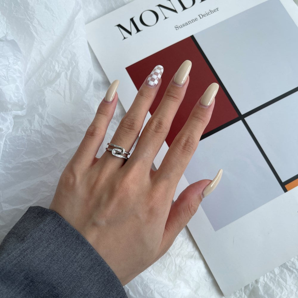 Silver Zircon Round Cut Twisted Double Layer Crossover Ring