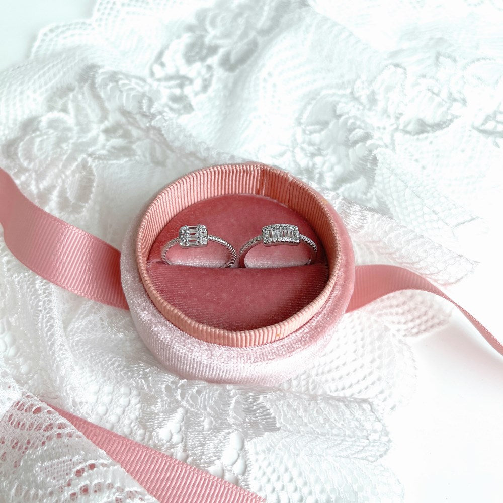 Silver Zircon Baguette Cut Iced Squared Solitaire Ring