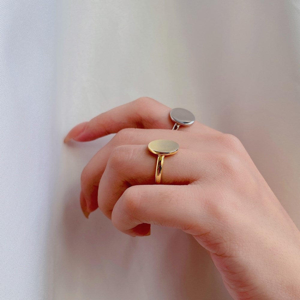 Silver Coin Dainty Ring