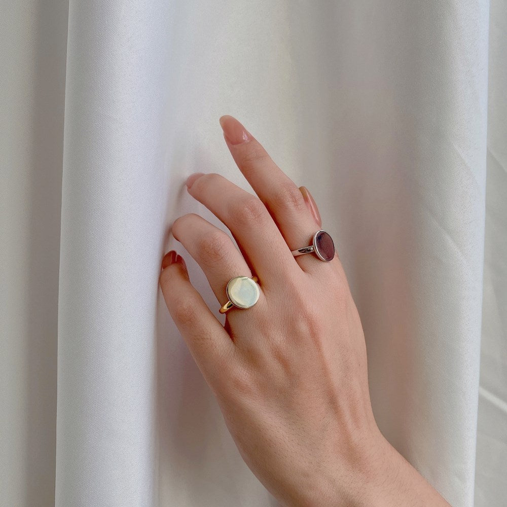 Silver Coin Dainty Ring