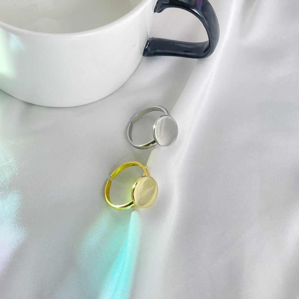 Silver Coin Dainty Ring