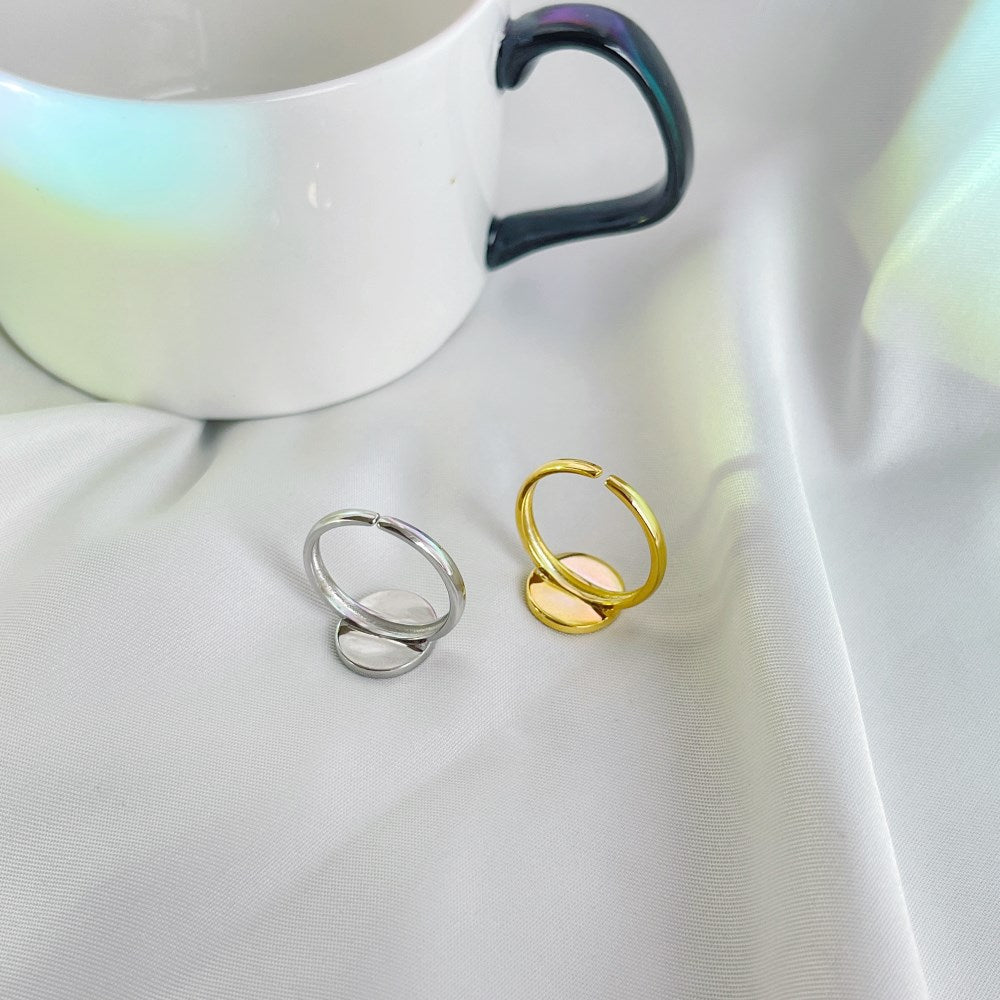 Silver Coin Dainty Ring