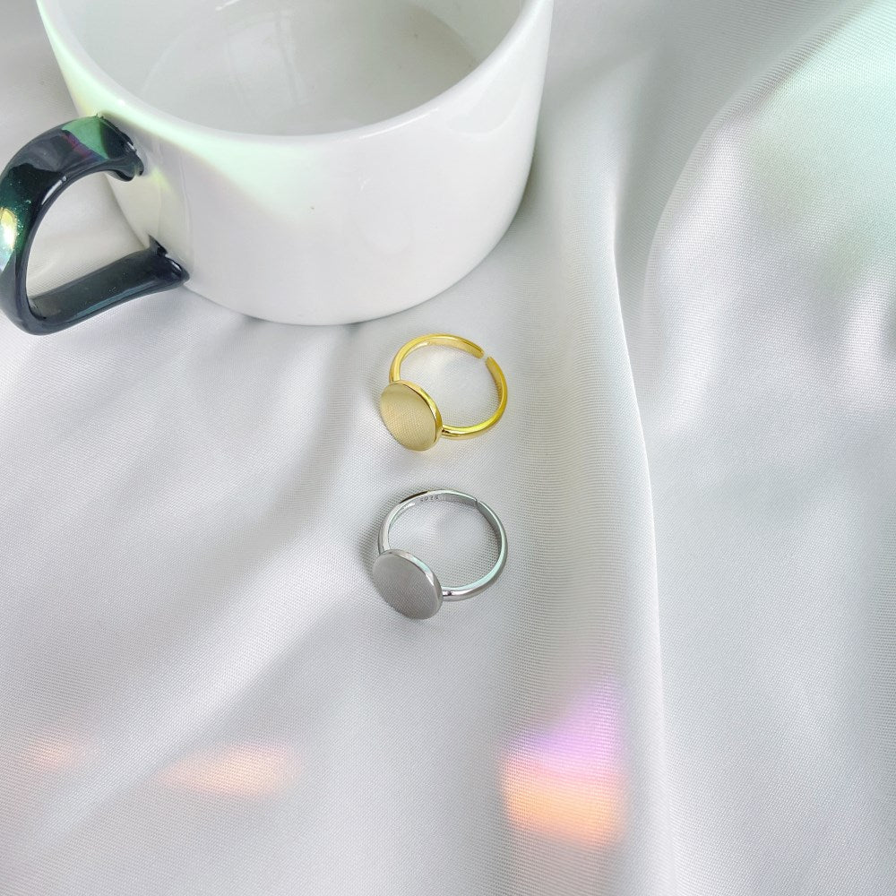 Silver Coin Dainty Ring