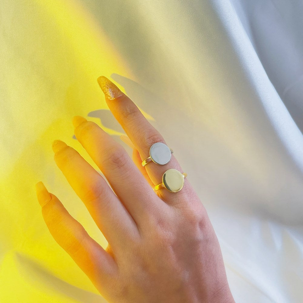 Silver Coin Dainty Ring