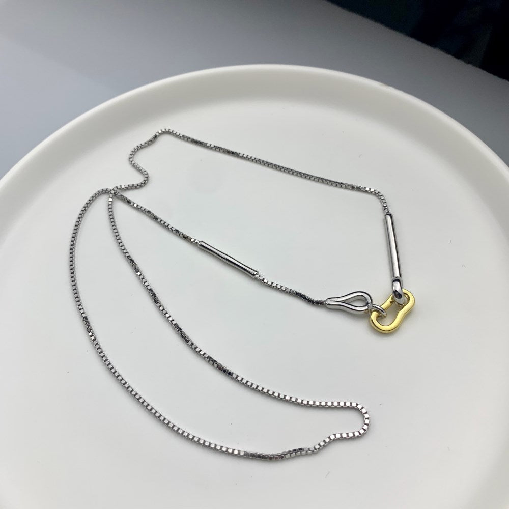 Silver Hook Clasp Pendant Necklace