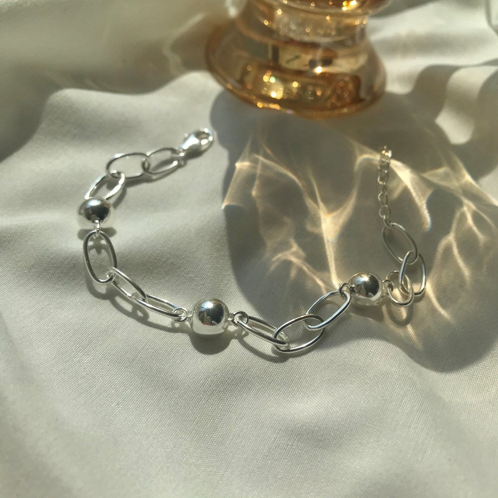 Silver Charm Chain Bracelet