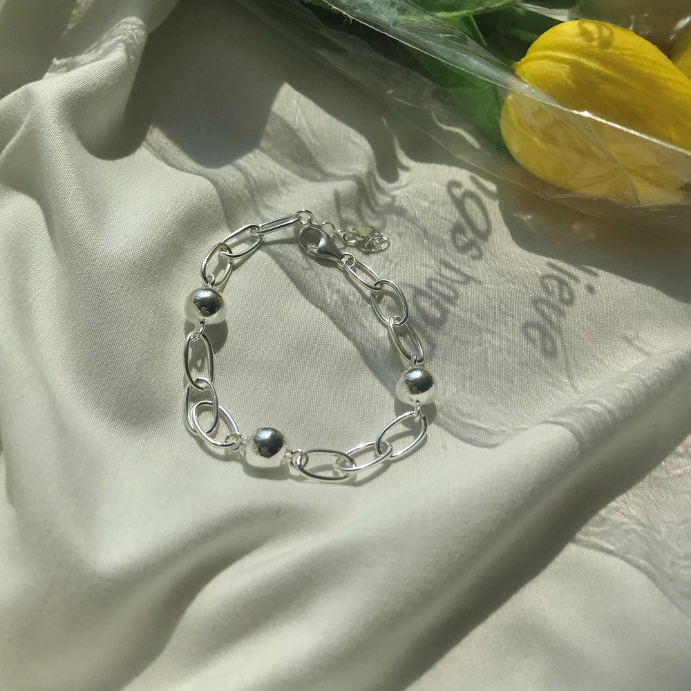 Silver Charm Chain Bracelet