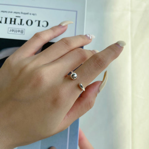 Silver Open Dot Bypass Ring