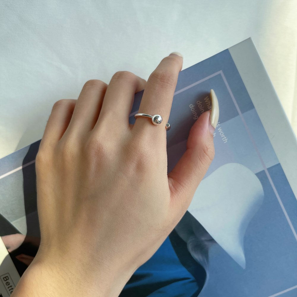 Silver Open Dot Bypass Ring