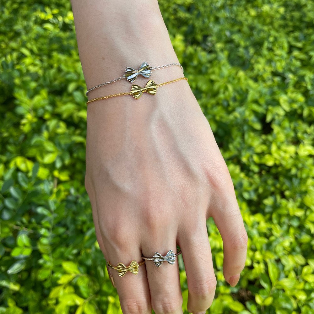 Silver Bow Chain Bracelet