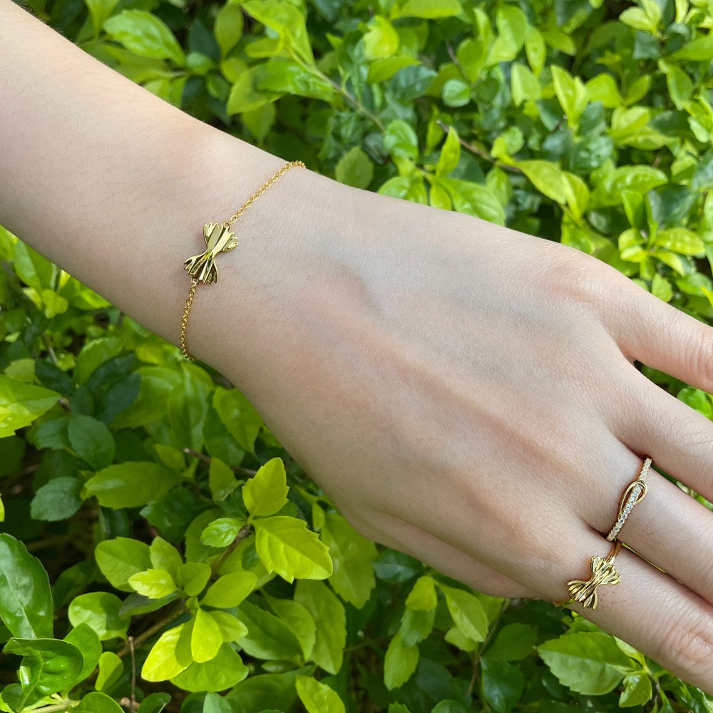 Silver Bow Chain Bracelet